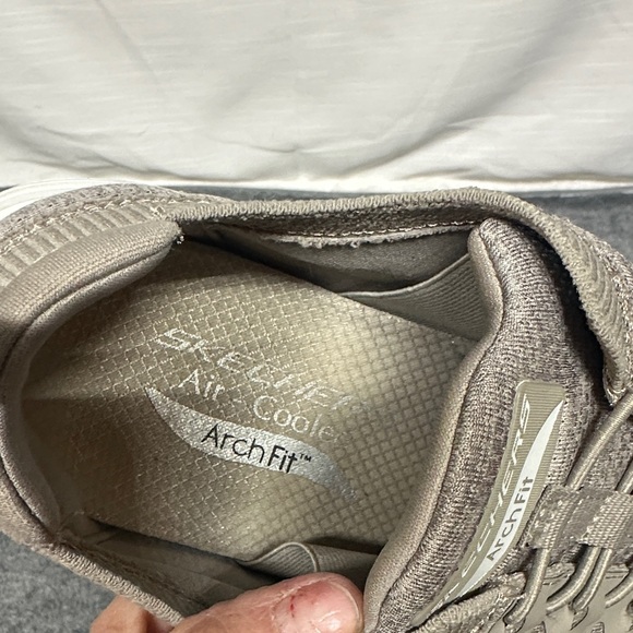 Skechers Shoes Men Arch Fit Sport Slip On Taupe Mesh Comfort 232301 - Picture 2 of 14